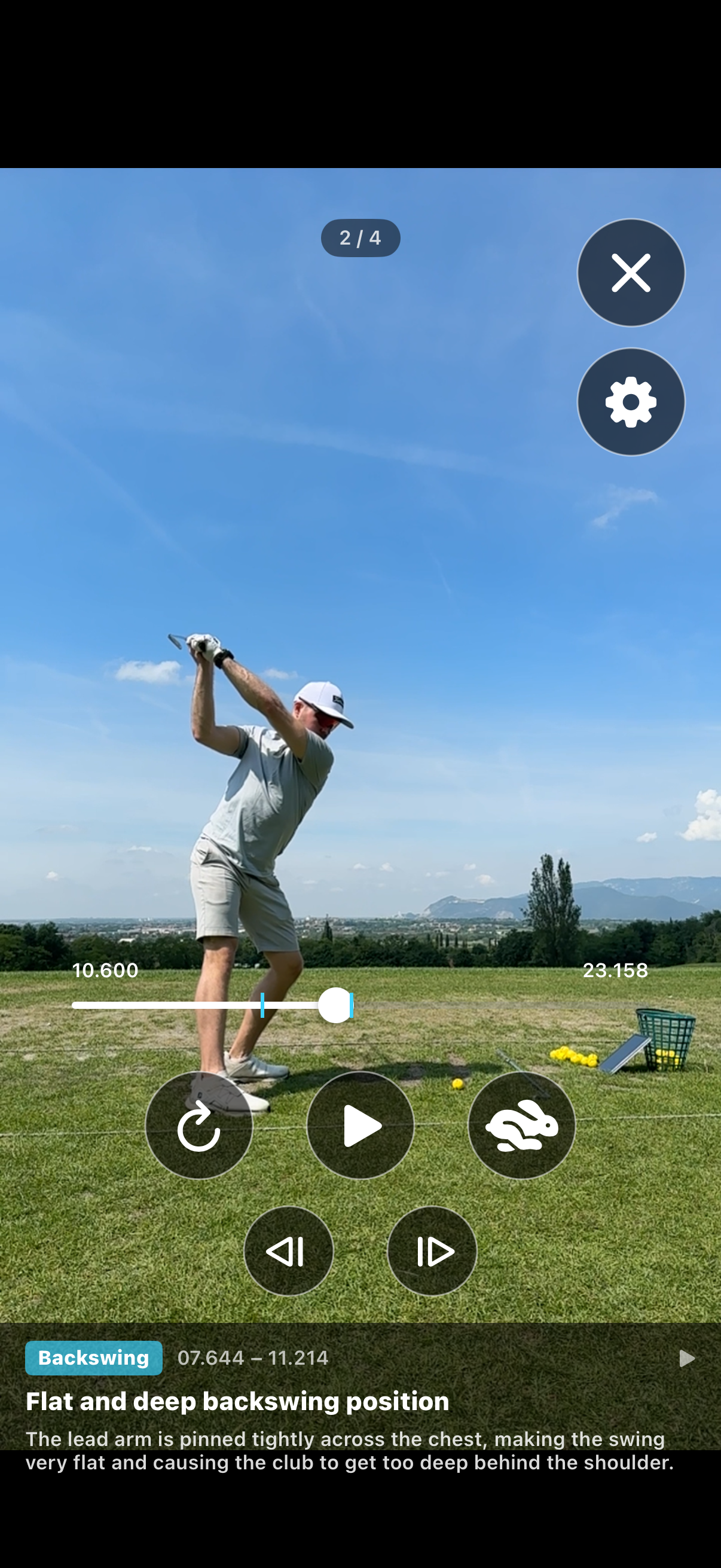 Timestamped swing segment with video replay