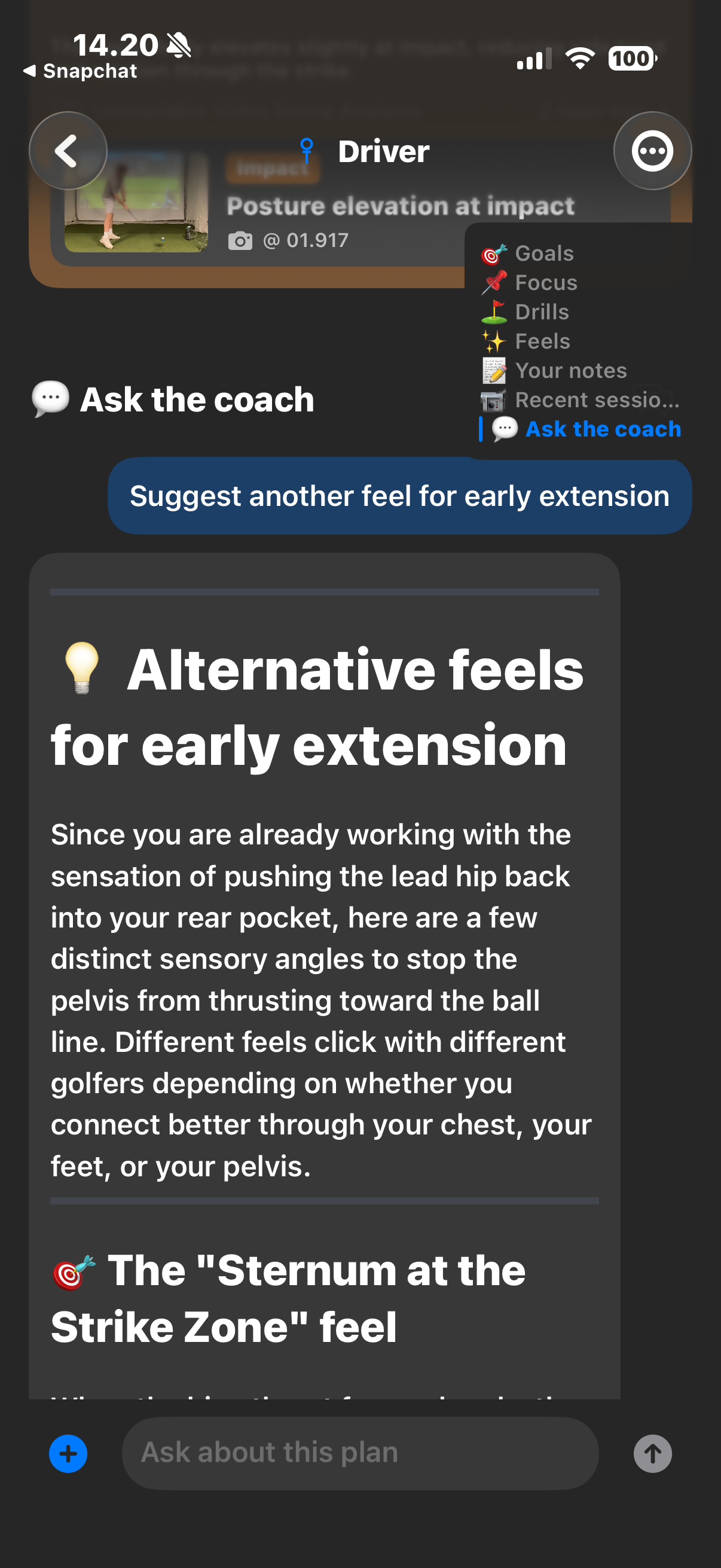 Asking the coach about a driver plan